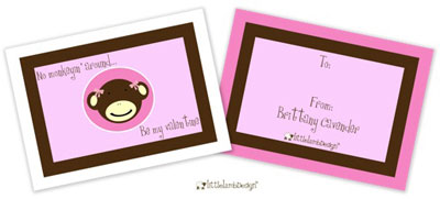 Little Lamb - Valentine's Day Exchange Cards (Monkey)